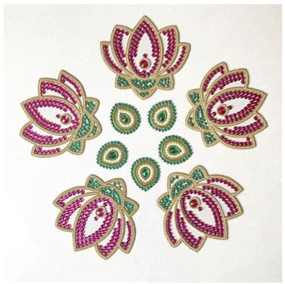Decorative Lotus Rangoli Set